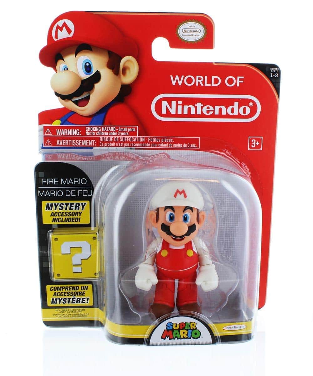 Jakks Pacific - Super Mario Bros. 4" Figures Series 3 Mario w/ Fire Flower - Red