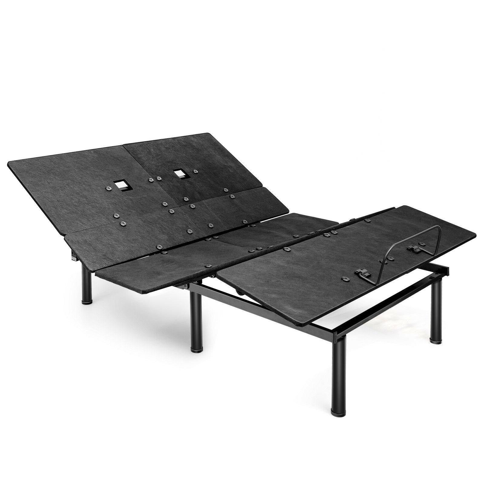 Front. Sugift - Queen Size Adjustable Bed Base with Head and Foot Incline - Black.