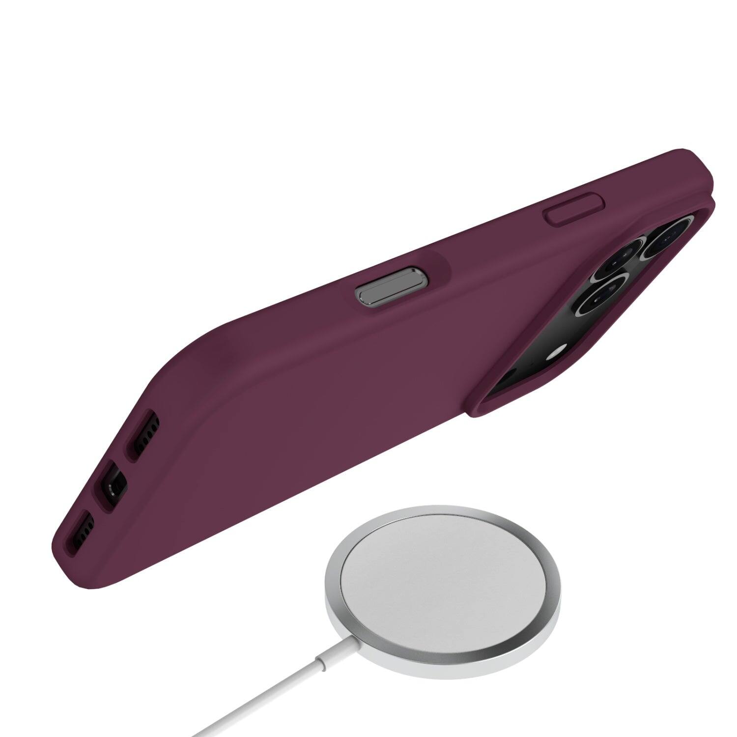 Alt View 3. BASELINE - baseline Essence Series Silicone MagSafe Case for Apple iPhone 18 Pro / 17 Pro - Burgundy.