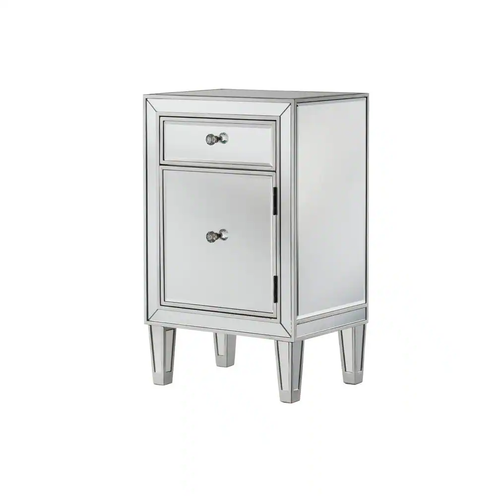 Alt View 1. Elegant Decor - End table 1 drawer 18in. W x 13in. D x 29in. H in antique silver paint - Antique Silver.