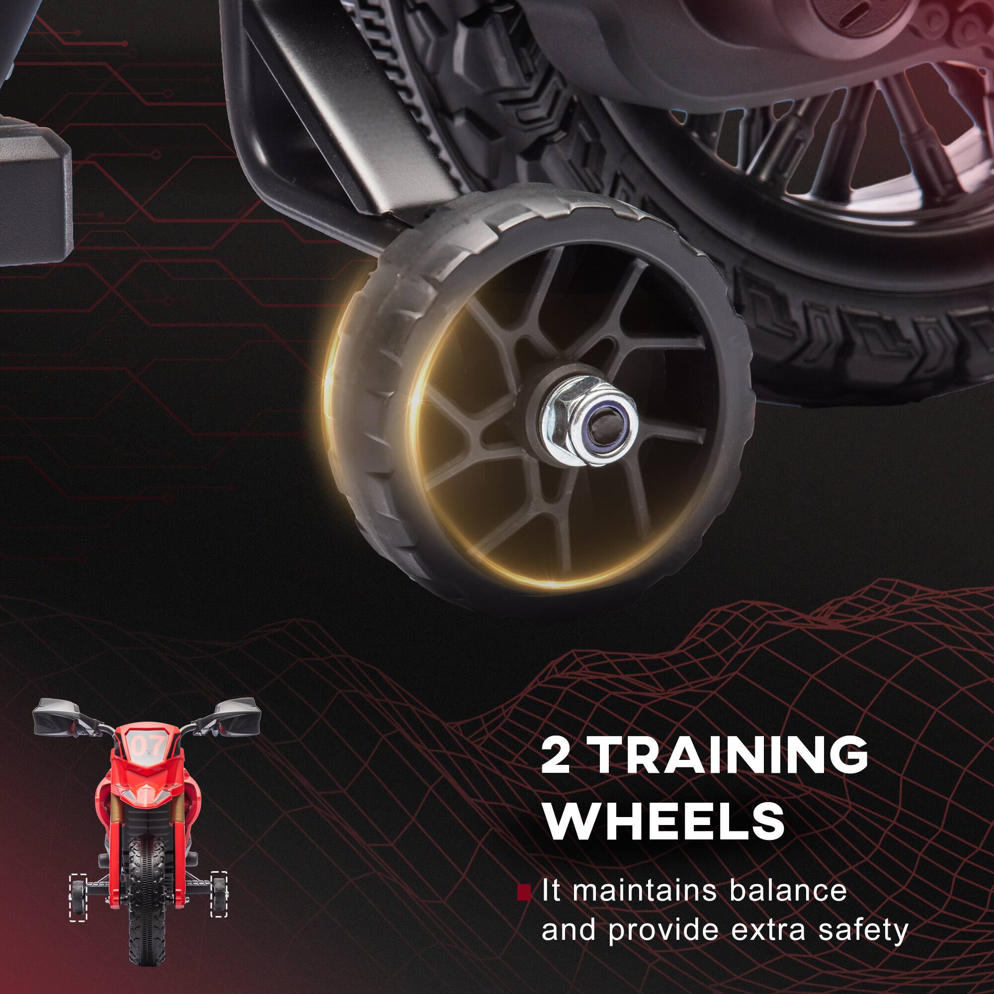 2 TRAINING WHEELS  
It maintains balance and provides extra safety
