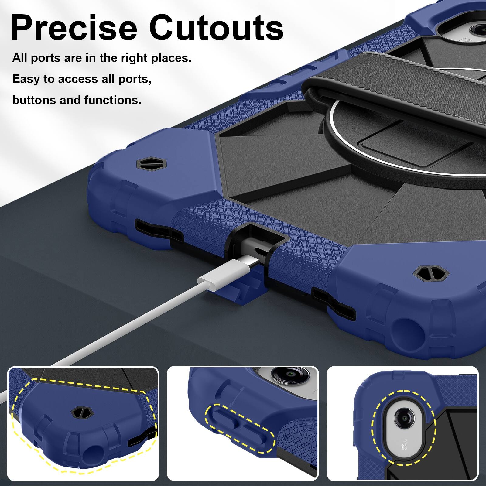 Precise Cutouts  
All ports are in the right places.  
Easy to access all ports, buttons and functions.