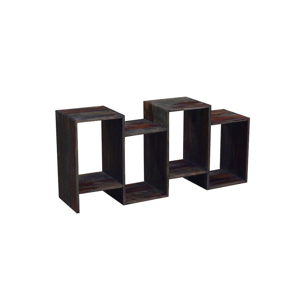 Angle. Porter Designs - Fall River Solid Sheesham Wood Bookcase - Gray.