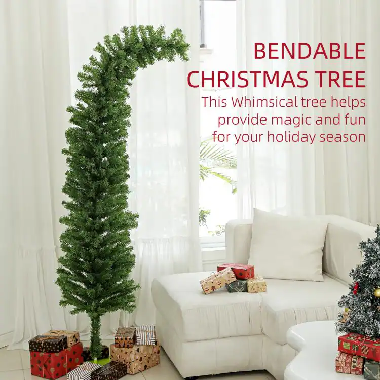 Easy Whimsy Tree PULUZ 6ft Whimsical Pencil Christmas Tree, Bendable Artificial ...