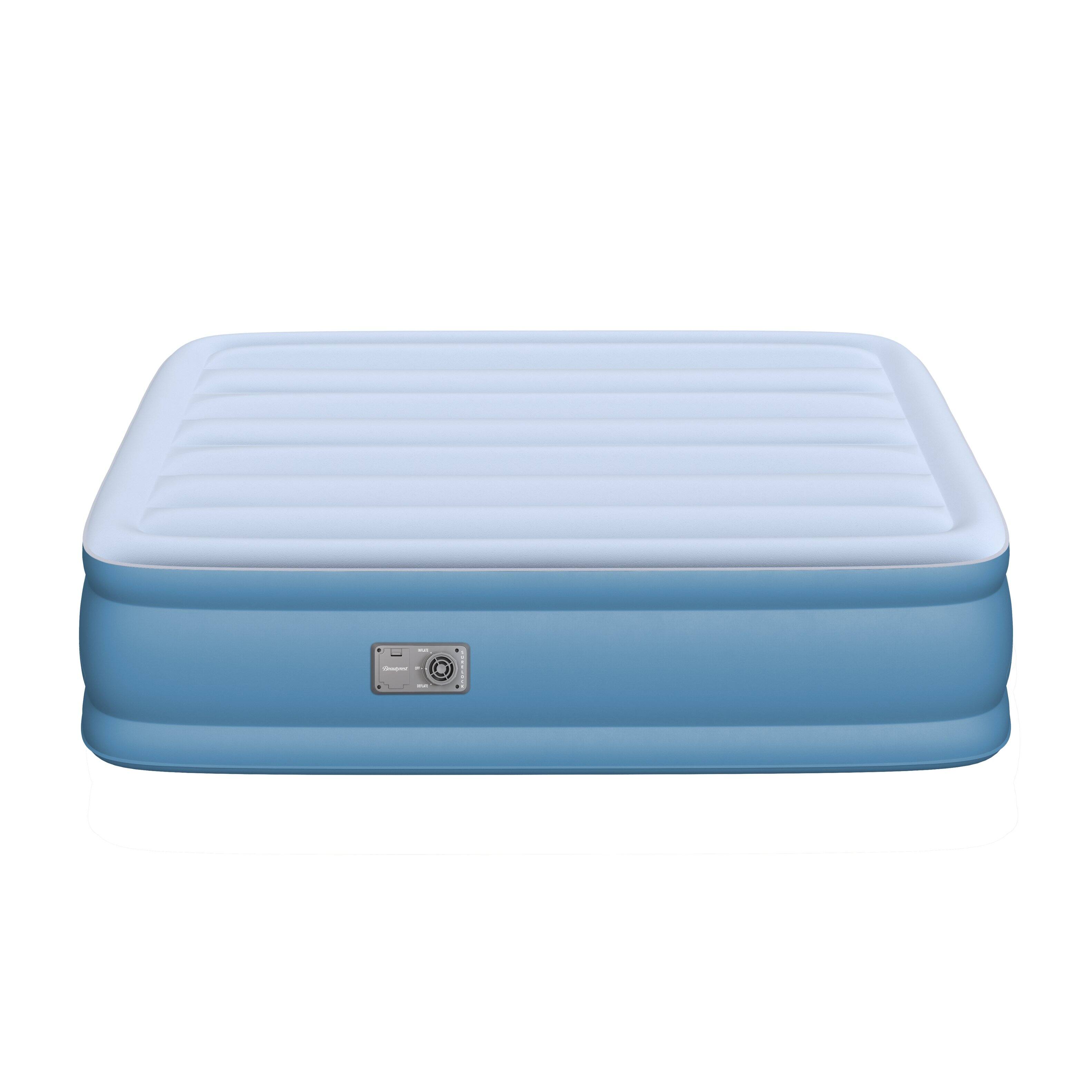Alt View 2. Beautyrest - Beautyrest Sensarest Raised Inflatable Air Mattress with Built-In Pump, Queen - GRAY/BLUE.