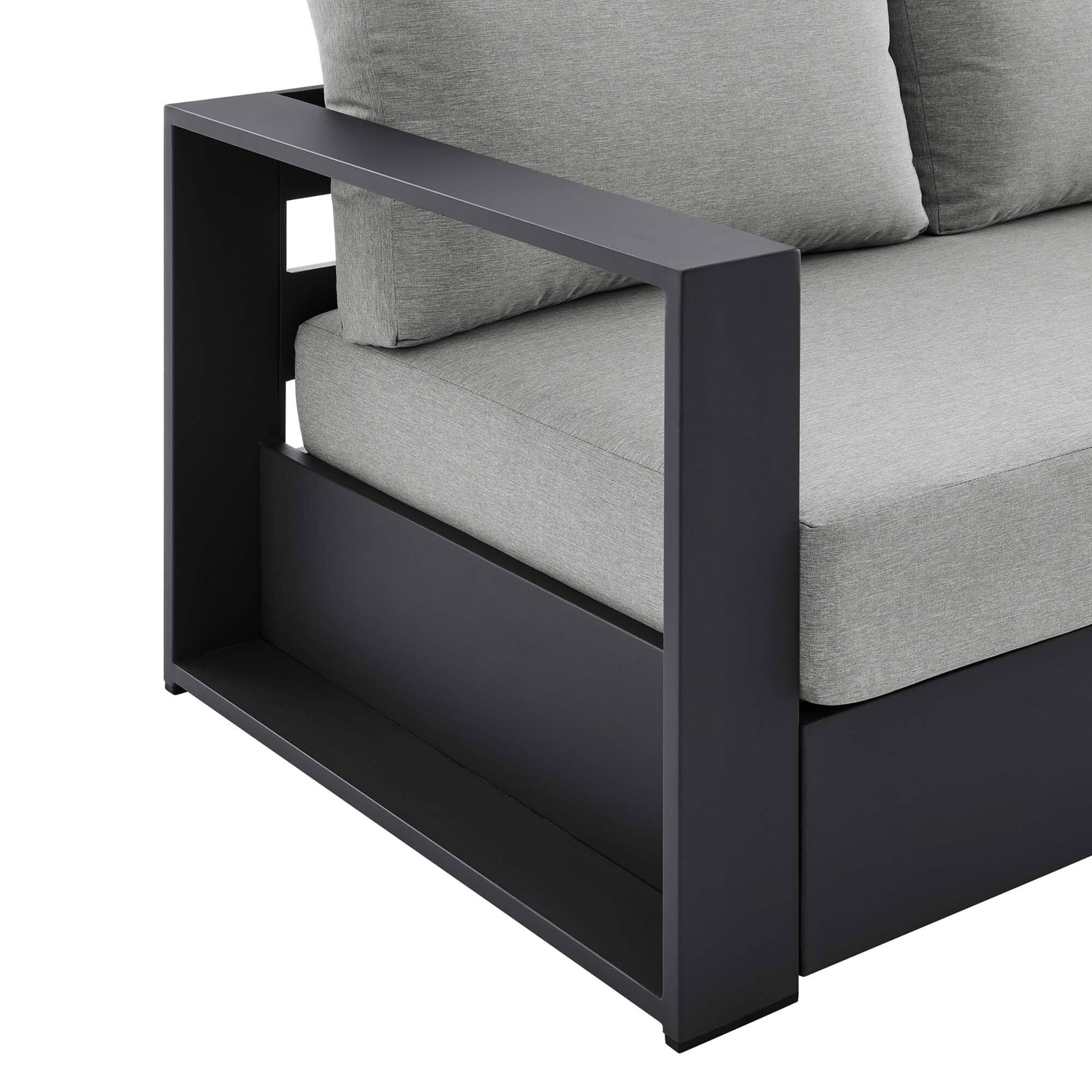 Alt View 4. Modway - Tahoe Outdoor Patio Powder-Coated Aluminum Sofa by Modway - Gray Gray.