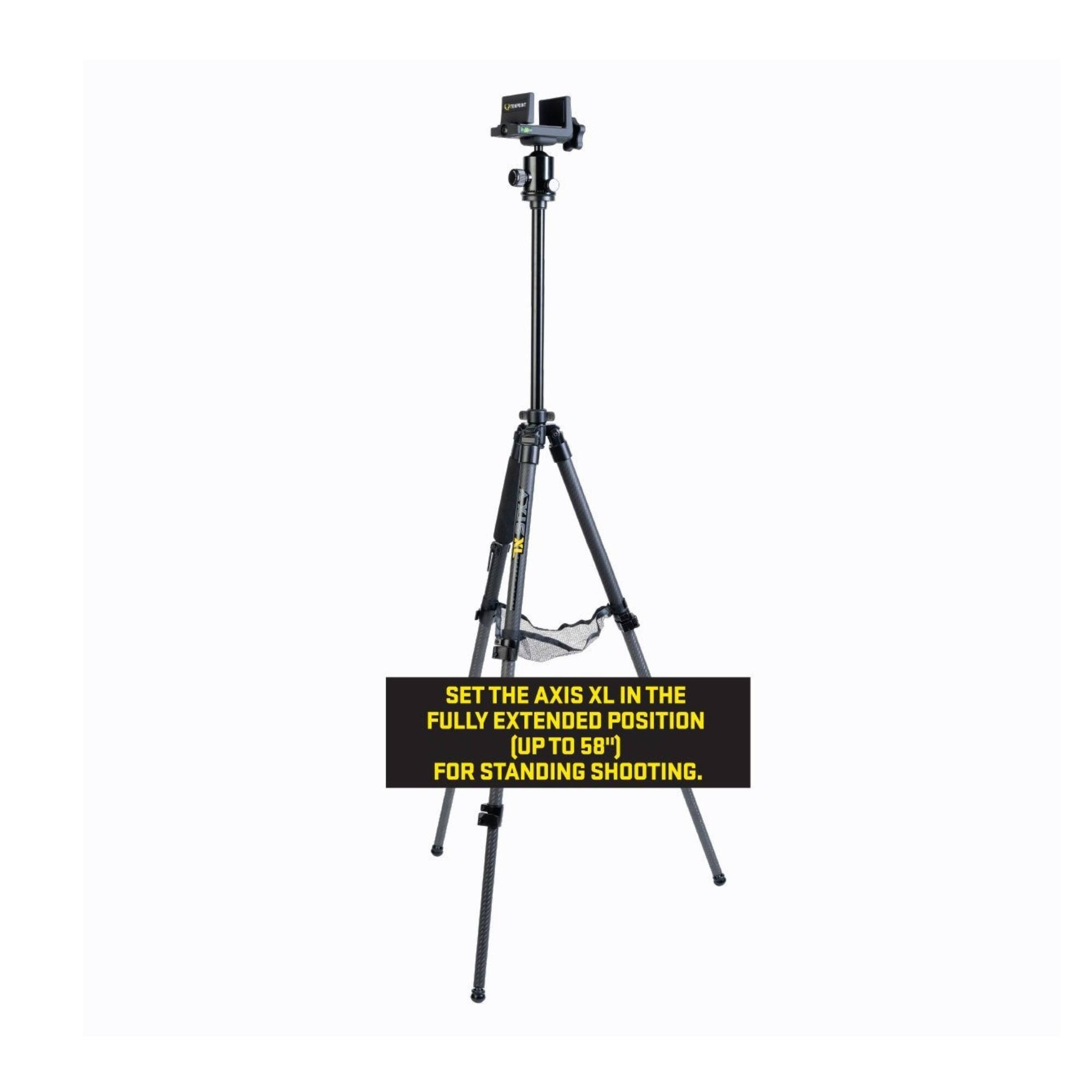 SET THE AXIS XL IN THE FULLY EXTENDED POSITION (UP TO 58" FOR STANDING SHOOTING.