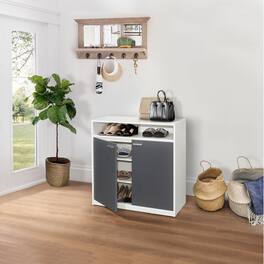 Kings Brand Furniture - Marcy 2-Door Shoe Storage Cabinet - White