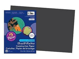 SunWorks - 12"W x 18"L Construction Paper, 50/Pack - Black