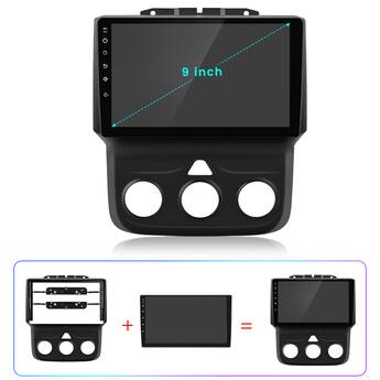 Autoradio Voor Ram 1500/2500/3500 2013-2018 – Android 12, 9-inch Touchscreen, 2GB+32GB, Draadloze Carplay En Android Auto, Incl. GPS En WiFi