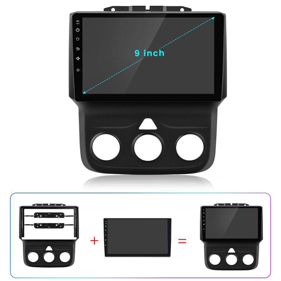 Back. Junsun - 2+64GB Android14 CarPlay For Dodge Ram 1500 2500 3500 2013-2018 Car Stereo Radio WIFI SWC RDS BT FM - Black.