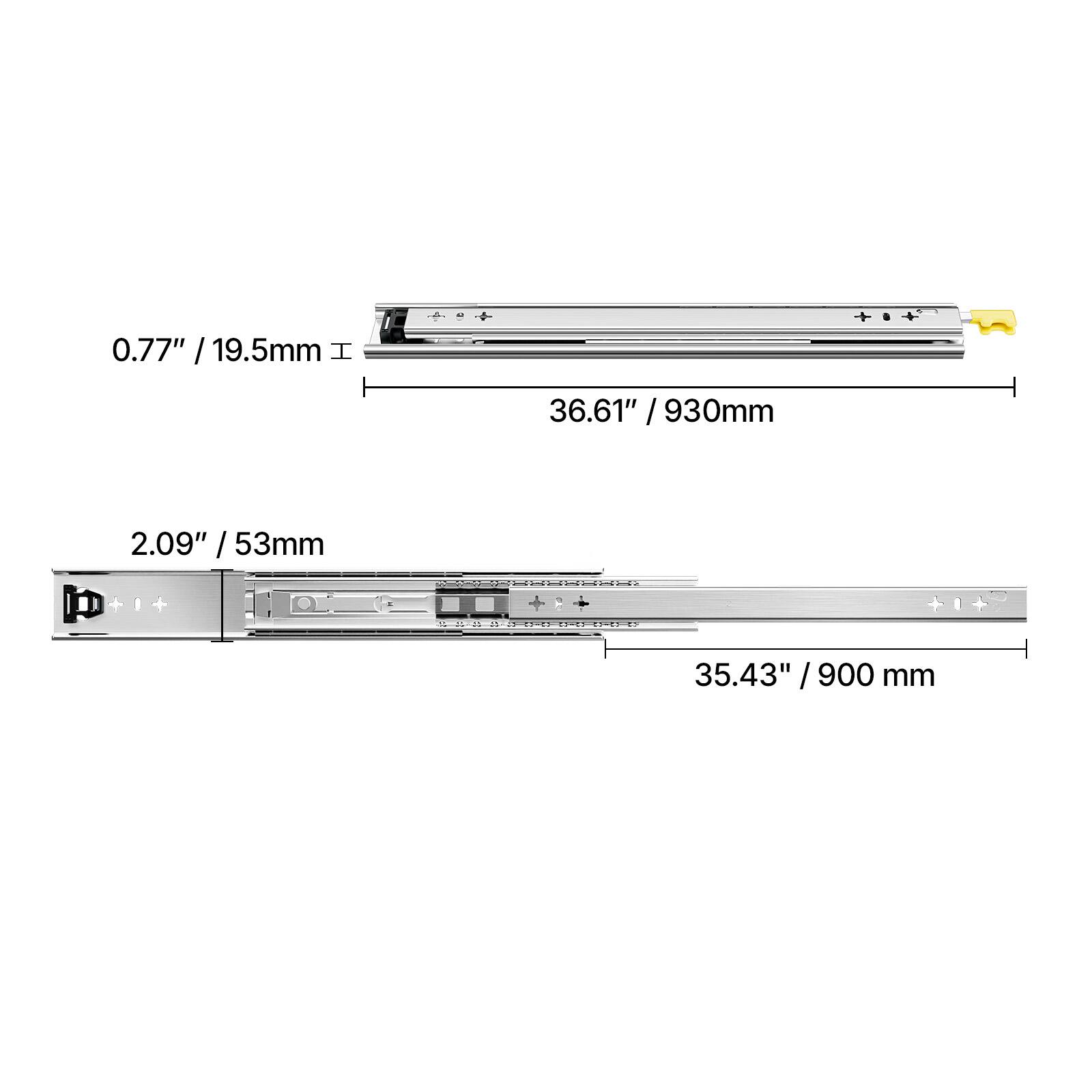 0.77" / 19.5mm  
36.61" / 930mm  
2.09" / 53mm  
35.43" / 900 mm
