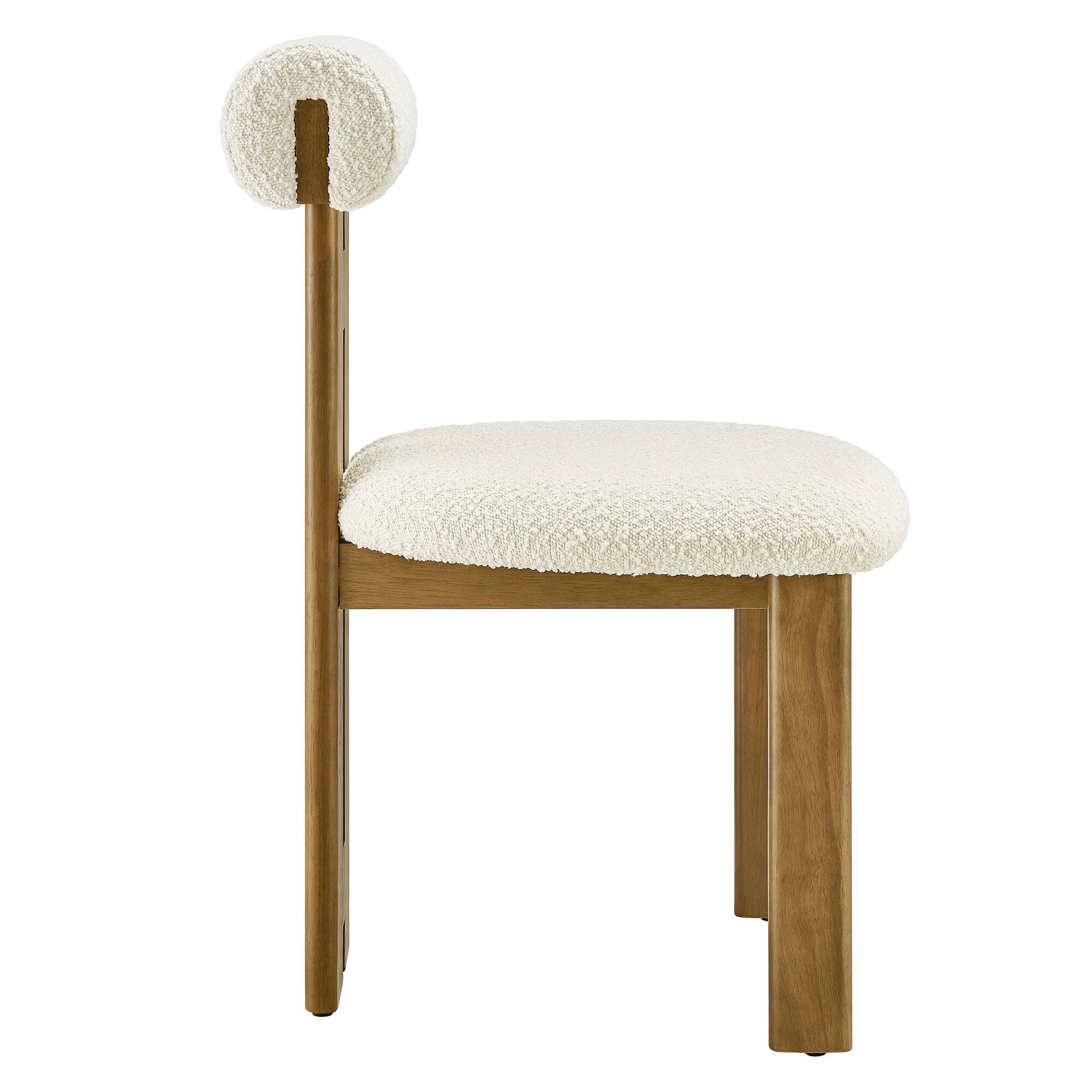 Alt View 1. Modway - Torian Boucle Fabric Dining Chair Set of 2 by Modway - White.