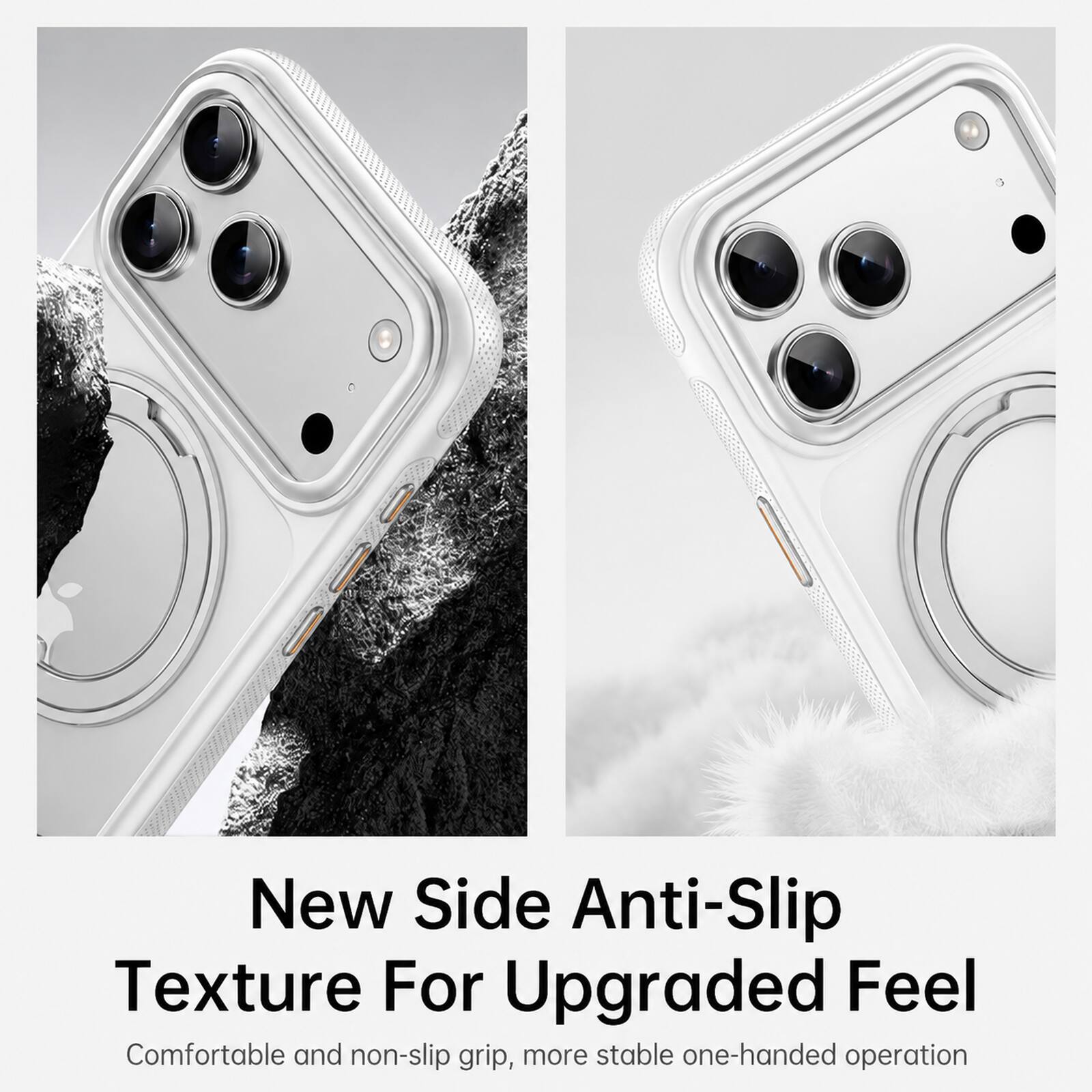 New Side Anti-Slip Texture For Upgraded Feel  
Comfortable and non-slip grip, more stable one-handed operation