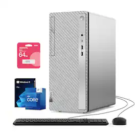 Lenovo - IdeaCentre 14 Desktop - Intel Core i7-14700 - 32GB RAM 2TB SSD - Wired Keyboard & Mouse - Adata 64GB USB Drive - Gray