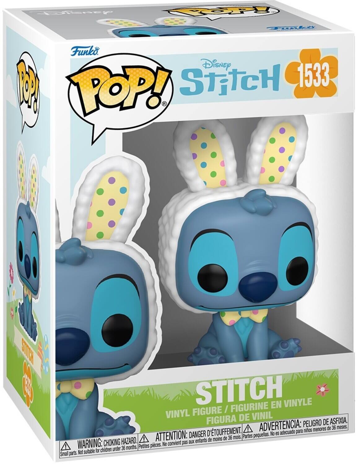 Disney Funko Stitch 1533 POP! Stitch en Vinyle Figurine / Figurine en Vinyl Figura de Vinil Advertencia: Peligro de asfixia. menores de 36 meses. D'TOUFFEMENT. adecuado para niños DANGER pequeas. No es HAZARD. ATTENTION: choking pelites. Ne convient pas aux enfants de moins de 36 mois. Parties pequeñas. Not suitable for children under 36 months, Small parts.