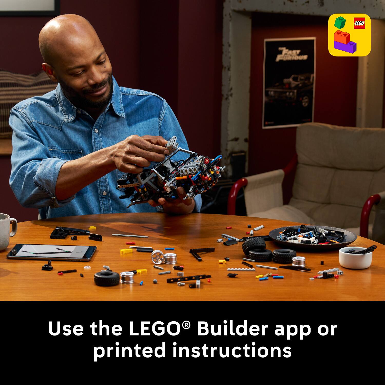 Use the LEGO® Builder app or printed instructions