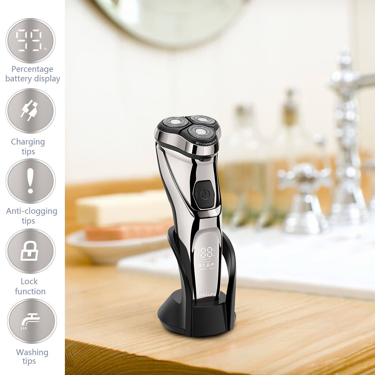 - Percentage battery display
- Charging tips
- Anti-clogging tips
- Lock function
- Washing tips