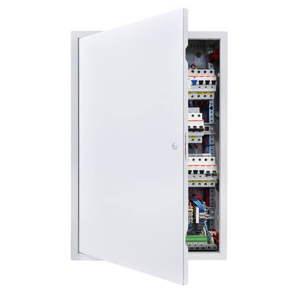Front. VEVOR - Access Panel for Drywall, 25.3 x 17.2 in Galvanized Steel Access Door, Easy Install Hinged Service Panel - White.