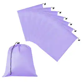 Unique Bargains - Drawstring Bag with Toggle, Stuff Sack Waterproof Travel Storage Cinch Pouch, 14" x 16" & 8pcs - Fits Gym/Travel/Hiking - Light Purple