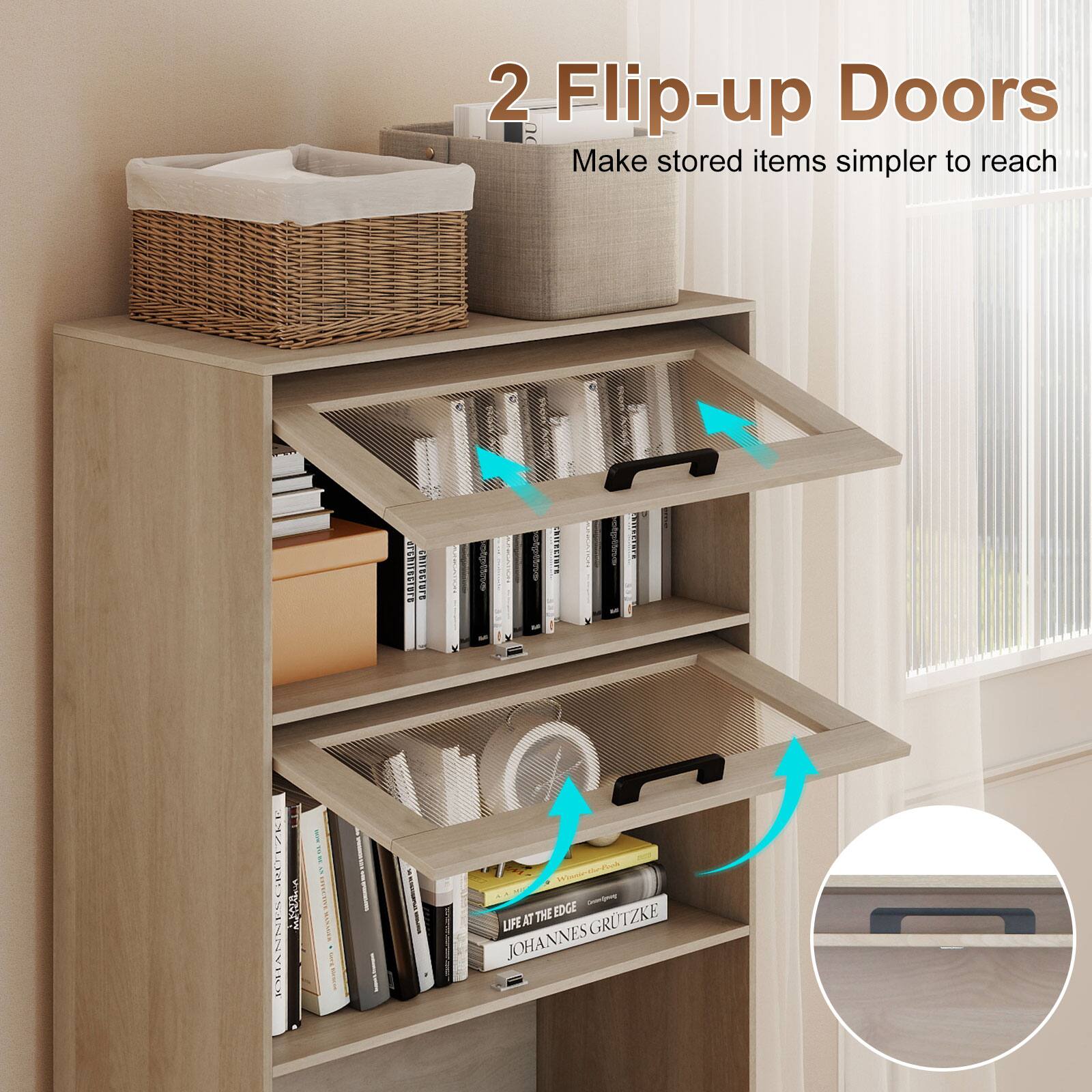 2 Flip-up Doors Make stored items simpler to reach

chirecture

alpe
SAILESBER
TIXT JOHANNIS
WANAGER
AT THE EDGE GRUTZKE LIFE JOHA. VNES