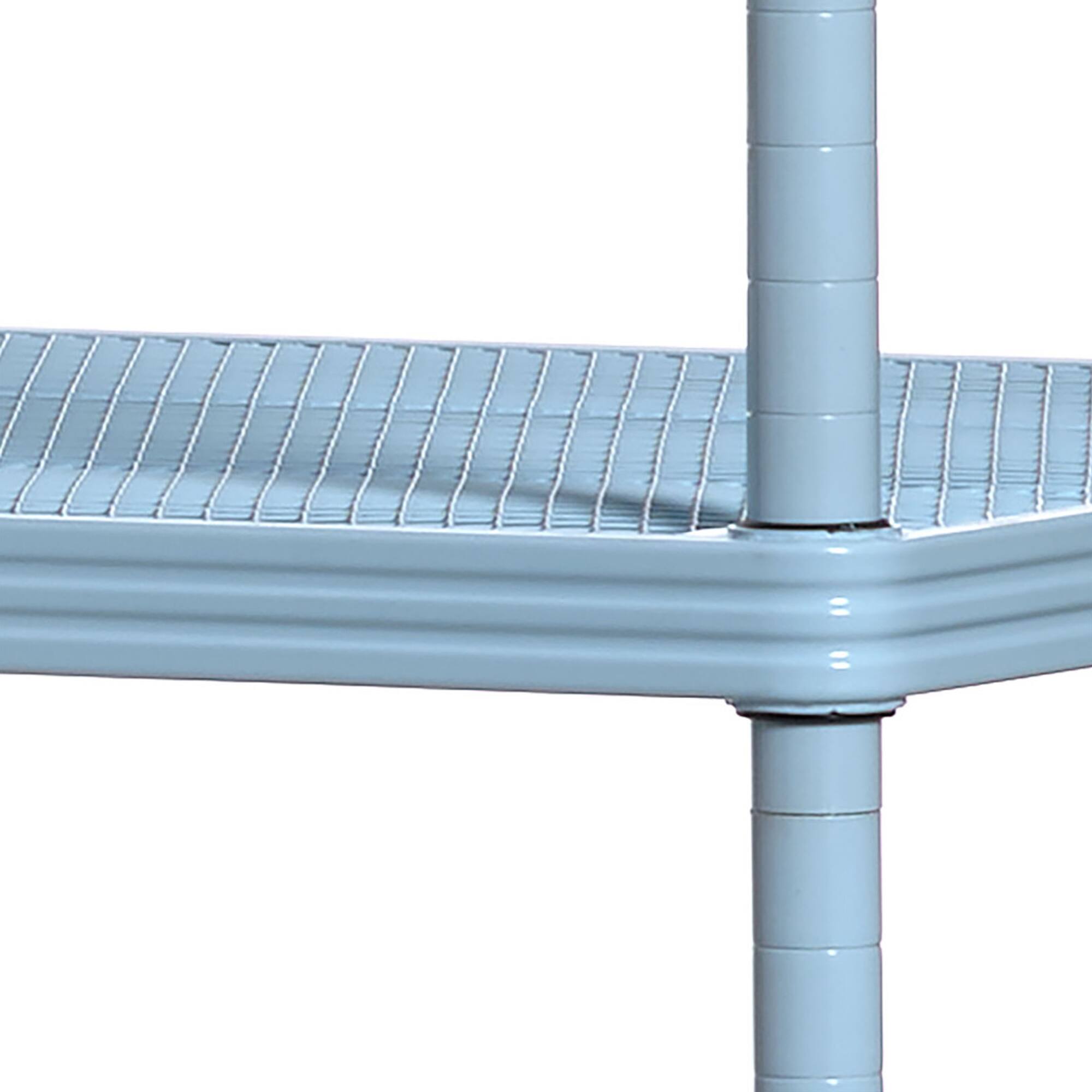 Alt View 4. Design Ideas - Design Ideas MeshWorks 5 Tier Full-Size Metal Storage Shelving Unit Rack, Blue - Sky Blue.