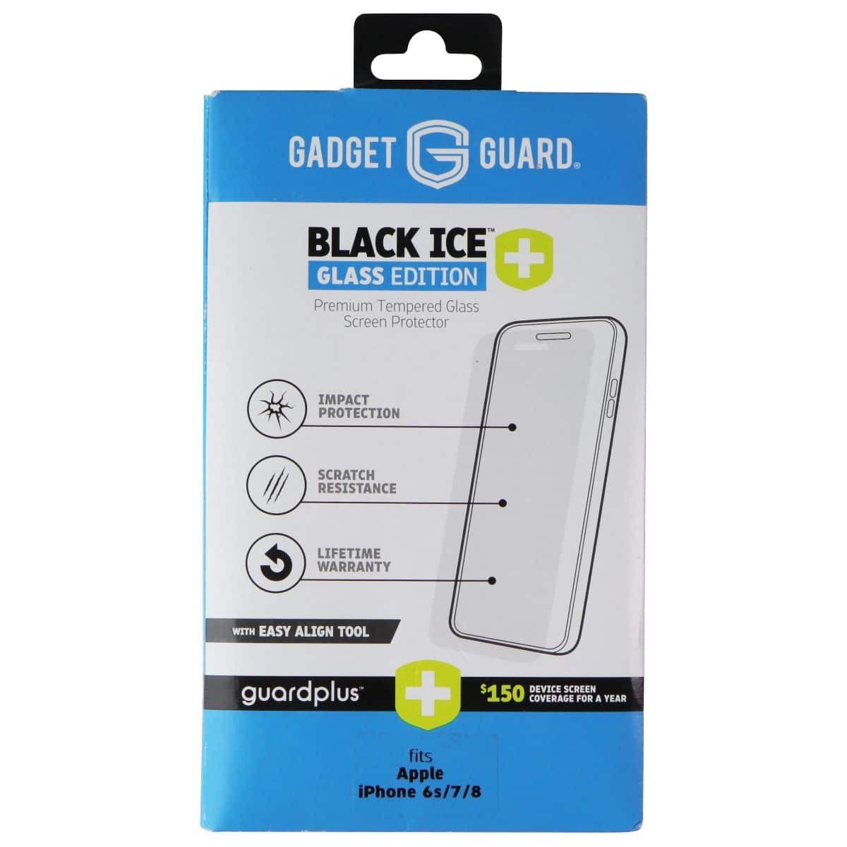 Gadget Guard - Black Ice+ Glass Screen Protector for Apple iPhone 6s / 7 /8 - Clear price history on PriceWatchPro