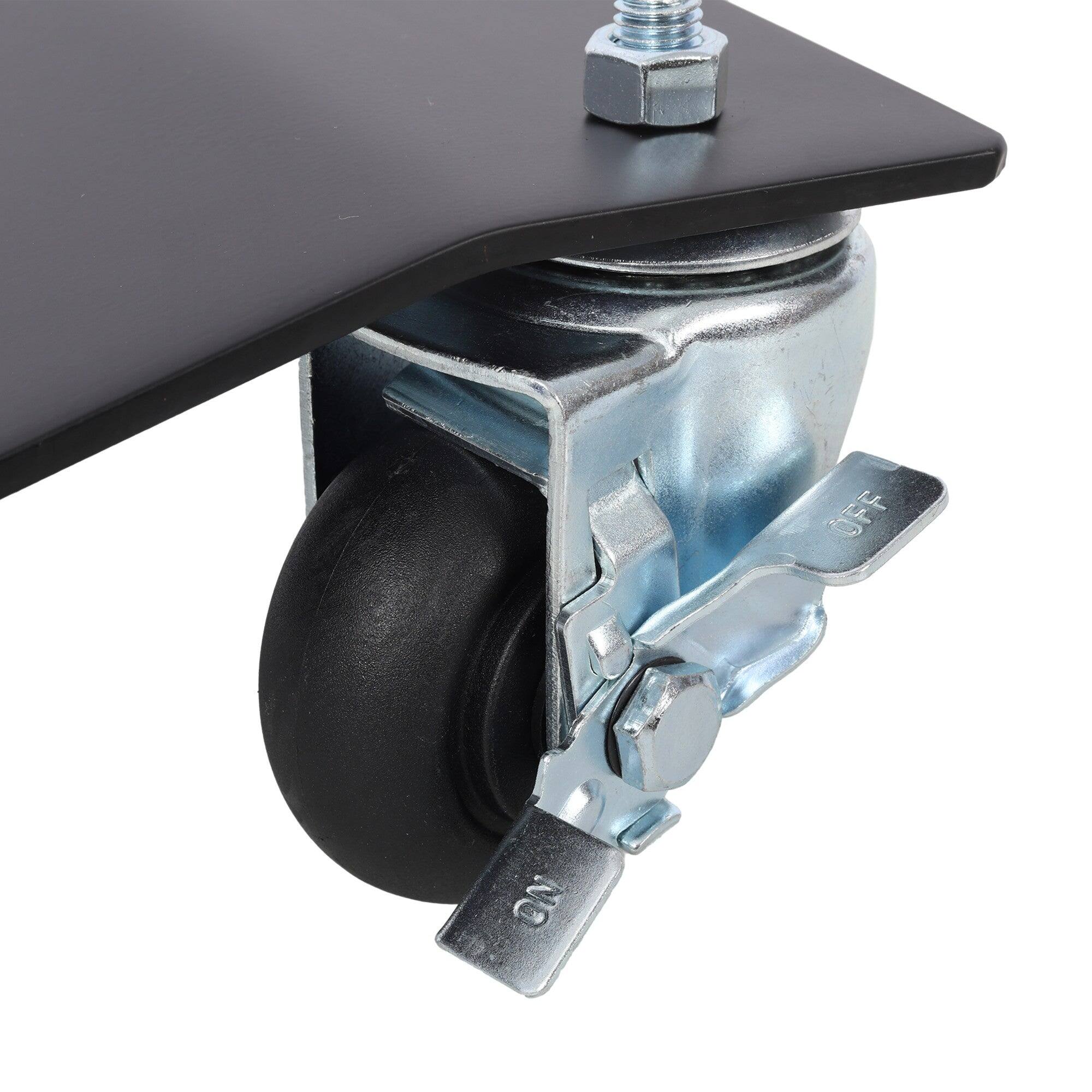 Alt View 4. Boyel Living - 2Pack 2500lbs Capacity Steel Wheel Dolly Black Tire Skates with Brakes Professional Grade - Black.