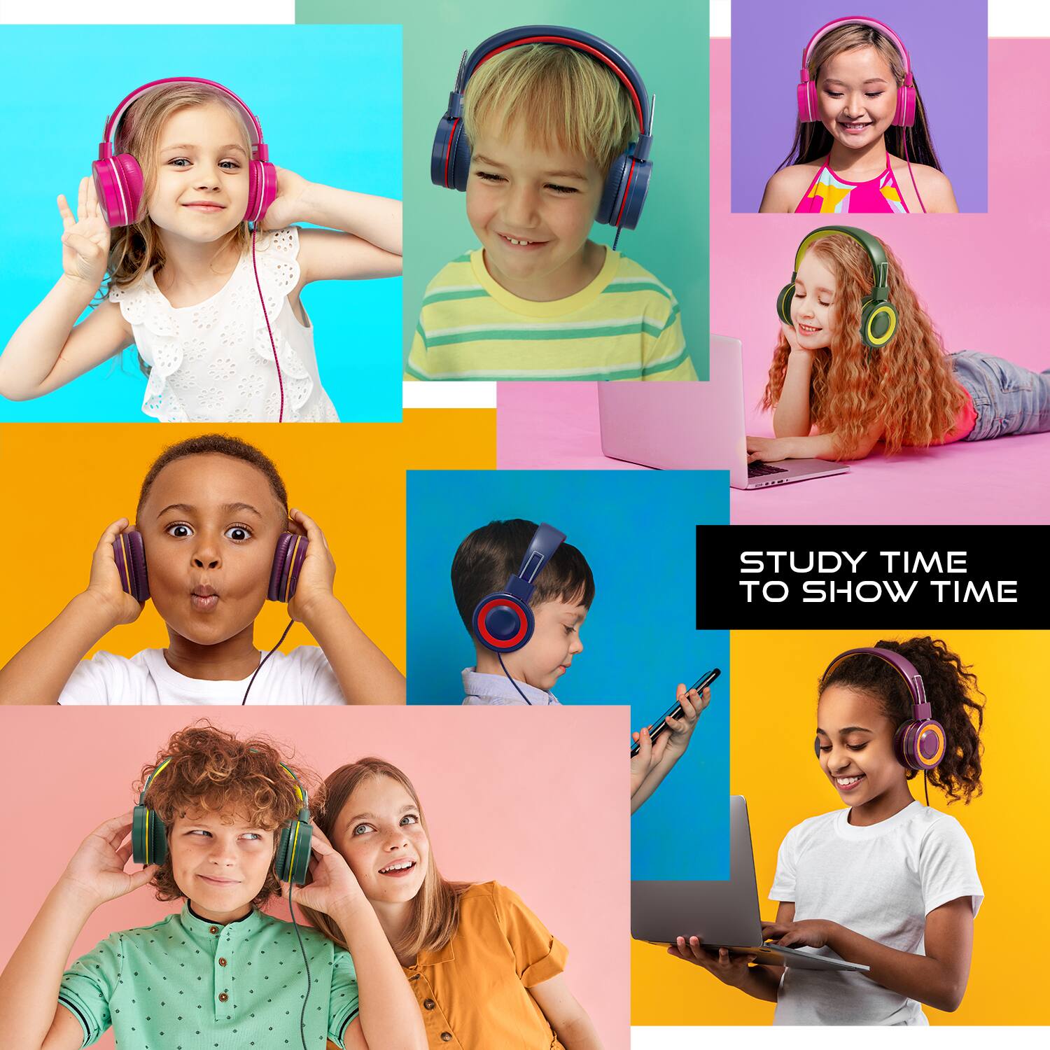 MYZI Kids Headphones – Foldable Wired Over Ear Headphones