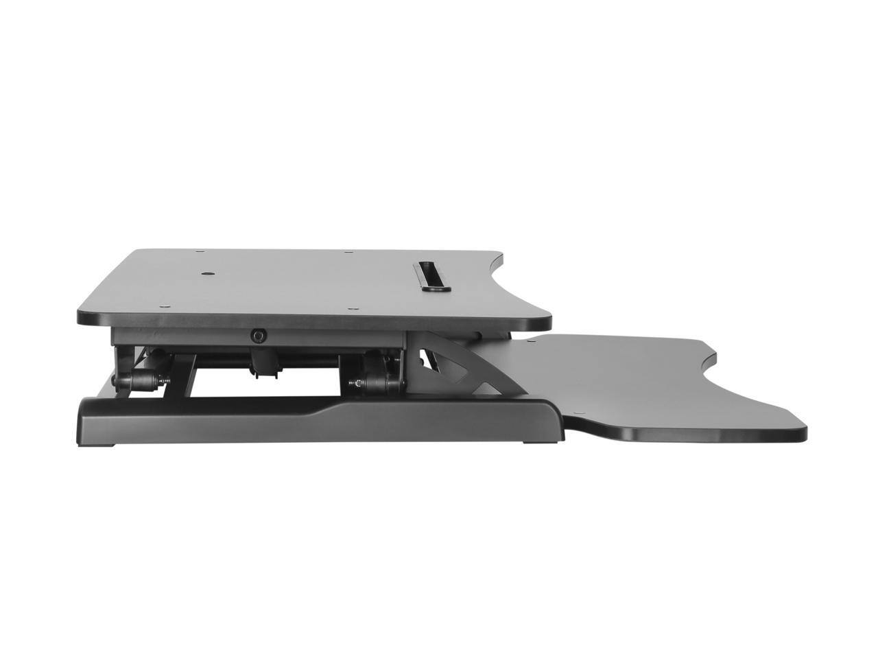 Alt View 3. Amer Mounts - Amer Mounts EZRiser30 Height Adjustable Sit/Stand Desk Computer Riser, 30" wide with Keyboard Tray - Black Finish - Black.