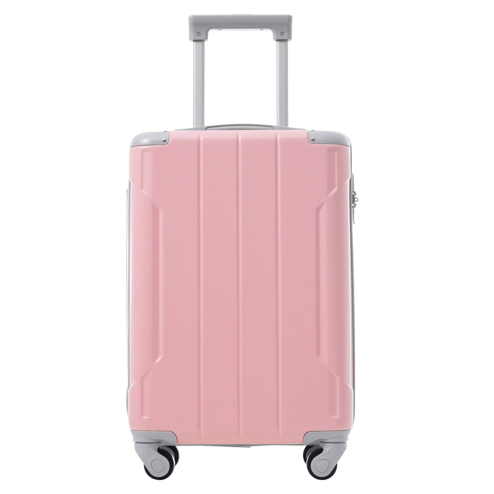 Alt View 4. BreeBe - 20" Carry-On Luggage Set 3-Piece, Lightweight Hardshell ABS Suitcases with Spinner Wheels for Weekend & Business Travel - Pink Lady.