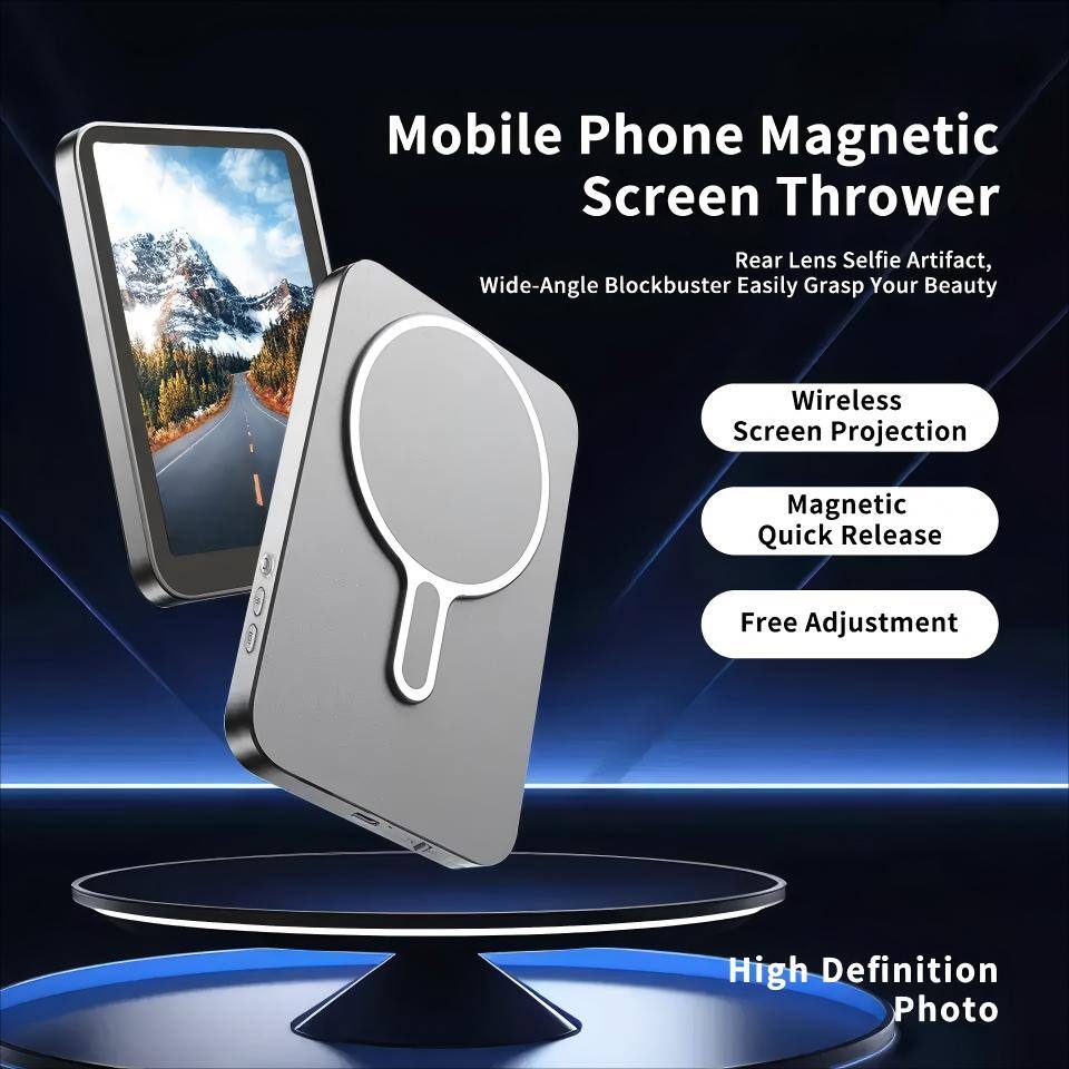 Mobile Phone Magnetic Screen Thrower  
Rear Lens Selfie Artifact, Wide-Angle Blockbuster Easily Grasp Your Beauty  

- Wireless Screen Projection  
- Magnetic Quick Release  
- Free Adjustment  
- High Definition Photo