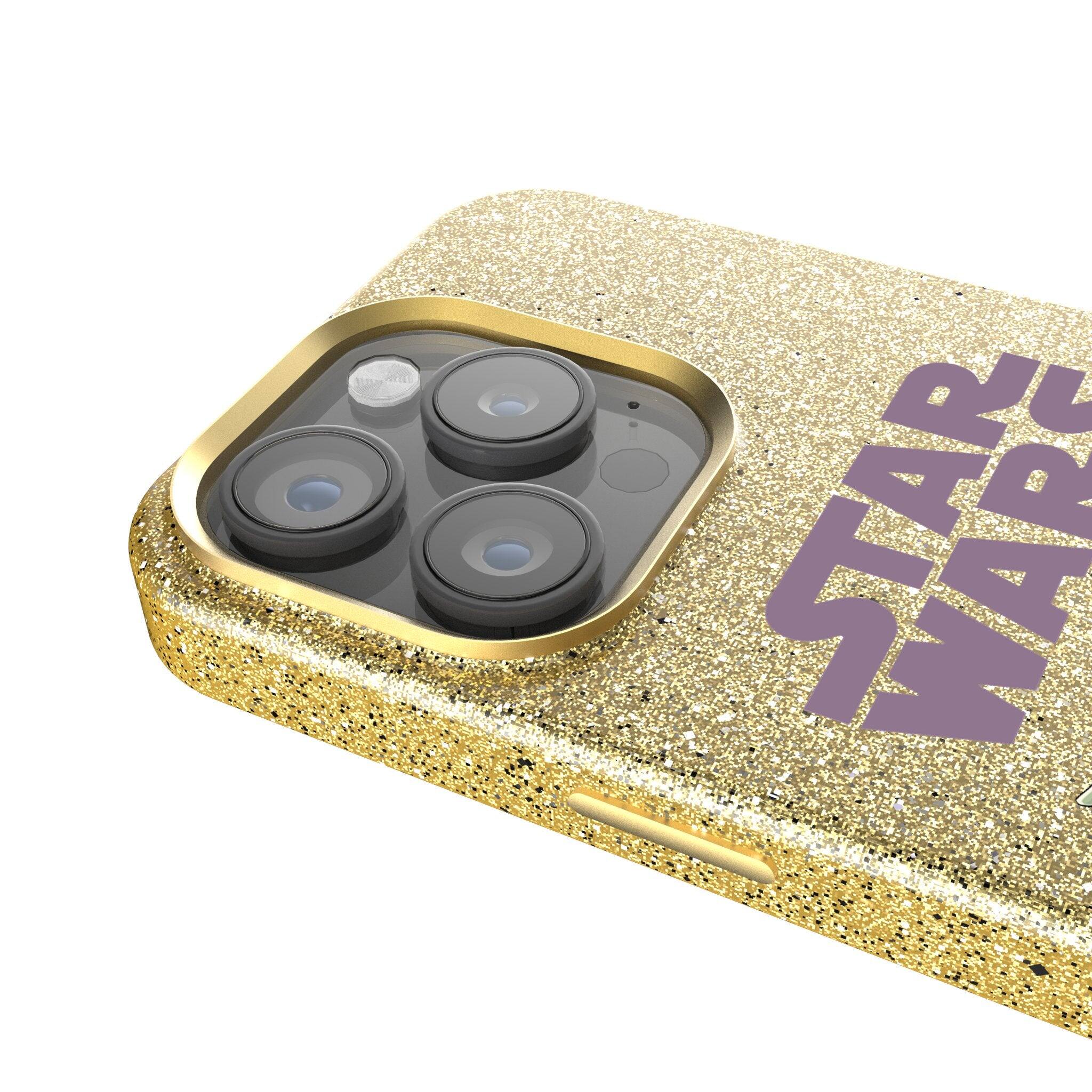 Back. Keyscaper - Star Wars: The Mandalorian Color Block Gold Bling Phone Case - Apple iPhone 16 Pro Max - Grogu.