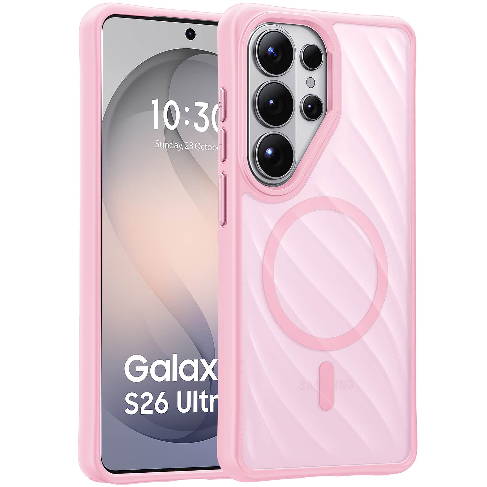 Dteck - Magnetic Shockproof Slim Case for Samsung Galaxy S26 Ultra,Translucent Matte Back Cover,Anti-Scratch Hard PC & TPU Shell - Pink price history on PriceWatchPro