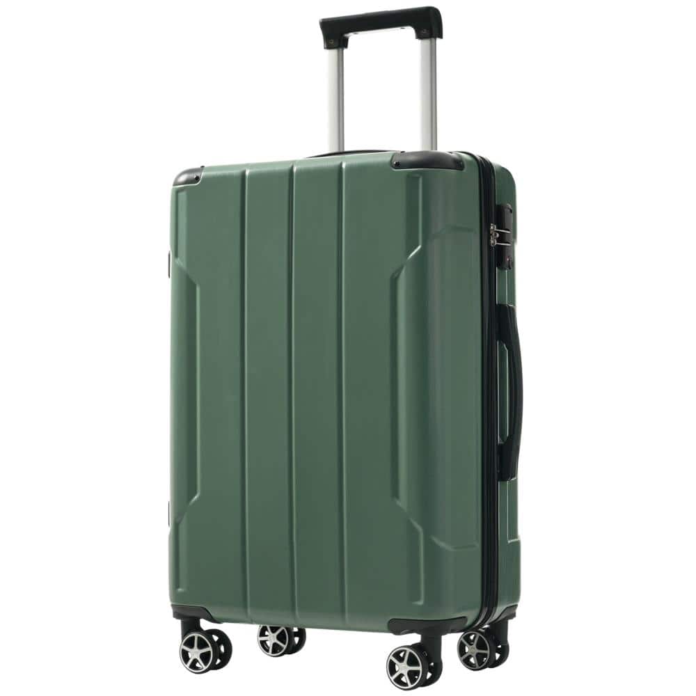 BreeBe - Hardshell Luggage, Lightweight Durable ABS Suitcases with Double Wheels, Expandable 24-inch Checked Luggage 24' - Green