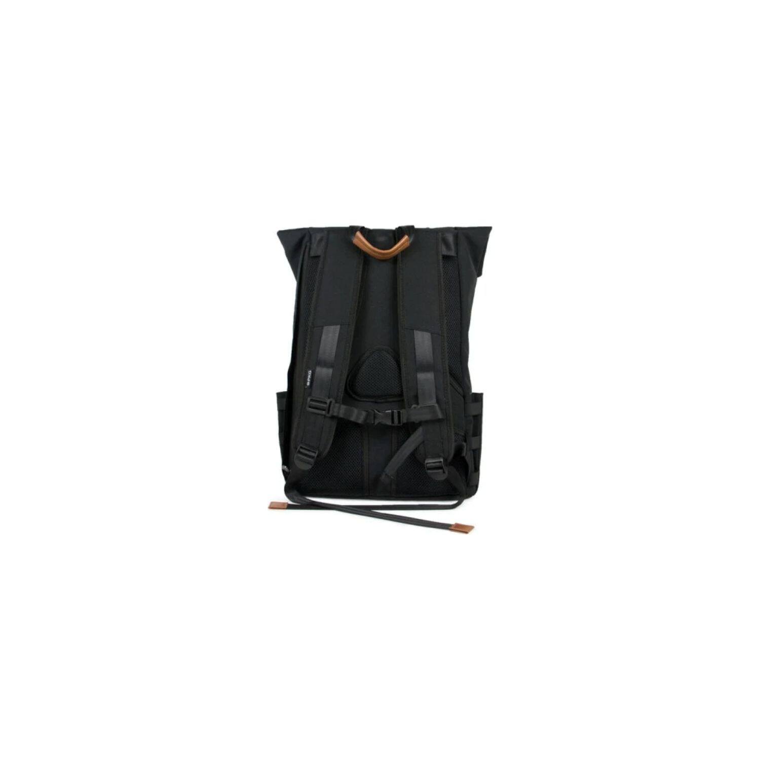 Left. PKG - Brighton II Foldtop Plus Backpack - Black.