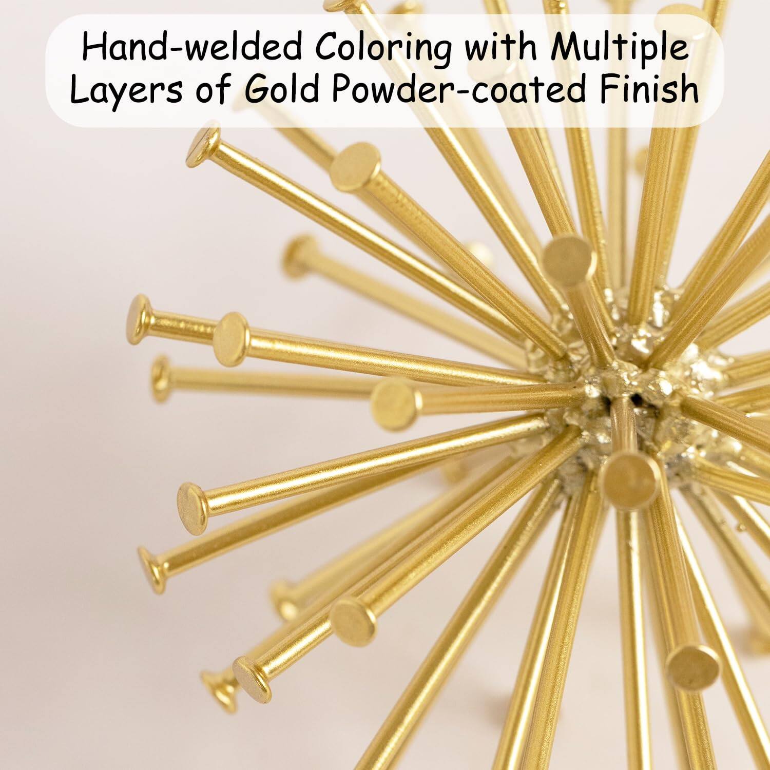 Hand-welded Coloring with Multiple Layers of Gold Powder-coated Finish