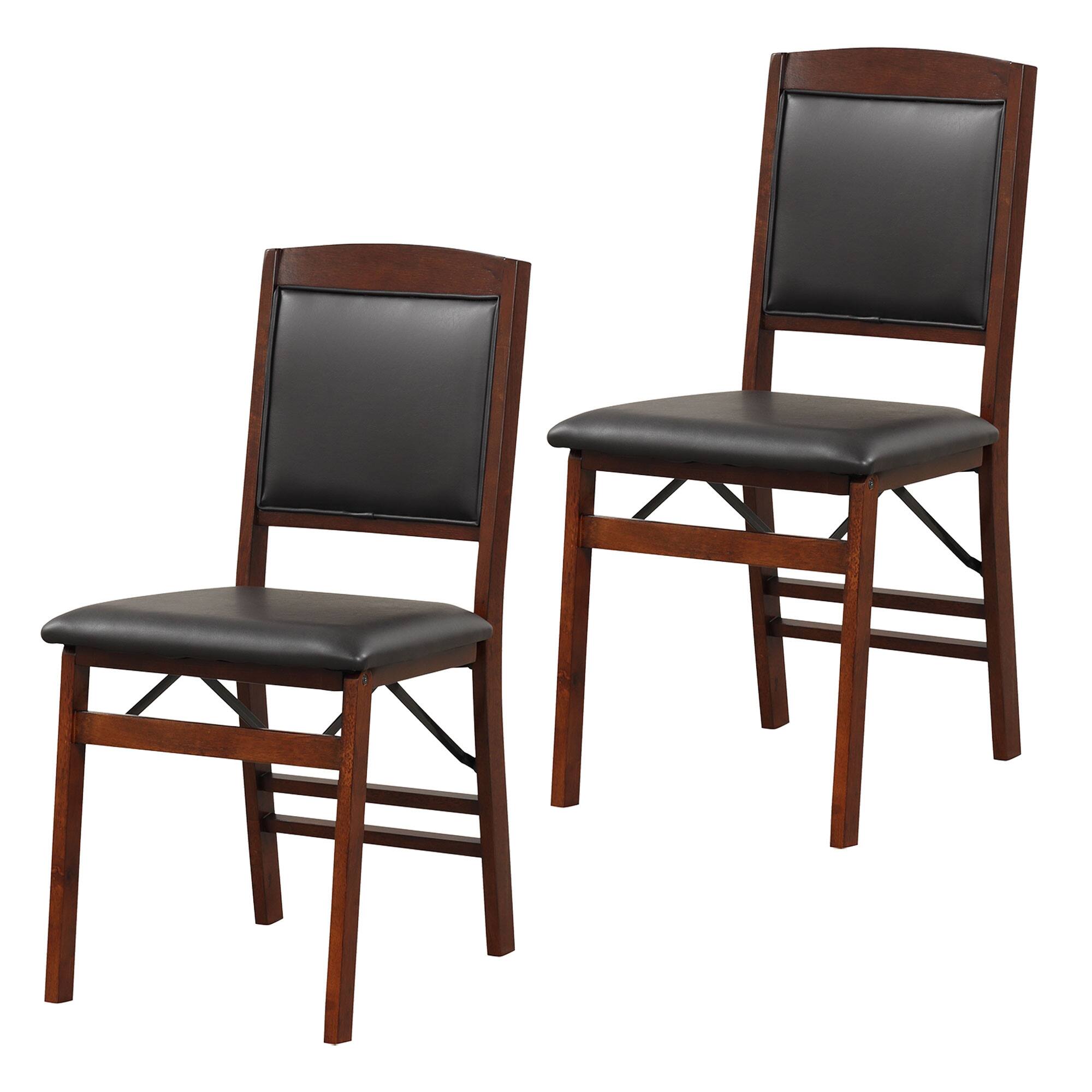 Alt View 9. Costway - Costway 2 Pack Folding Dining Chairs Foldable Chairs with PVC Padded Seat & High Backrest - Brown.