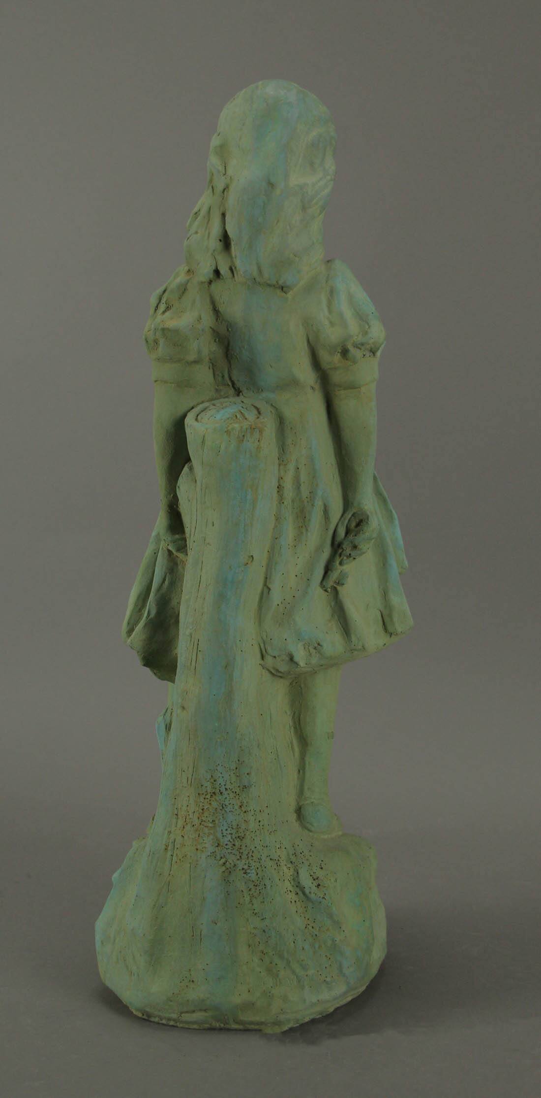Alt View 2. Zeckos - Alice in Wonderland Verdigris Finish Statue 19.5 in-CEMENT - Green.
