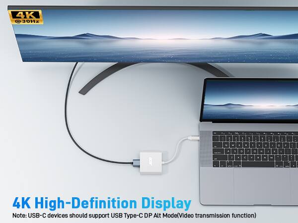 4K 30Hz

4K High-Definition Display

Note: USB-C devices should support USB Type-C DP Alt Mode (Video transmission function)