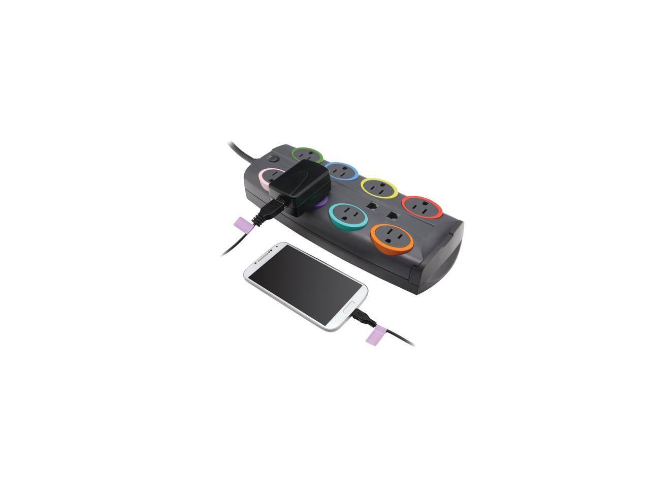 Alt View 3. Kensington - Kensington K62691NA 8 Feet 8 Outlets 3090 Joules Surge Protector - Black.