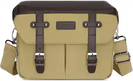 mosiso - Camera Case Crossbody Shoulder Messenger Bag for DSLR/SLR/Mirrorless Photography, Vintage Cameras Bag with Rain Cover - Khaki