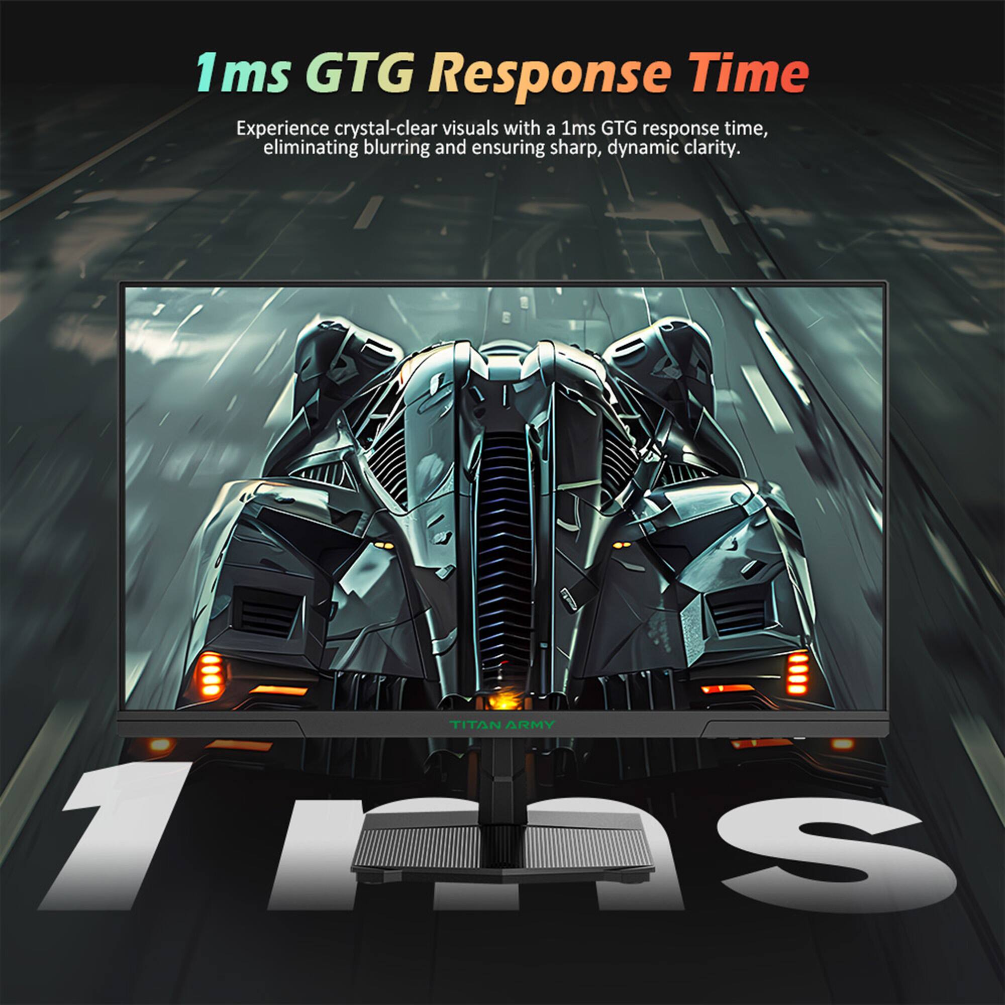 1 ms GTG Response Time: Experience crystal-clear visuals with a 1 ms GTG response time, eliminating blurring and ensuring sharp, dynamic clarity.