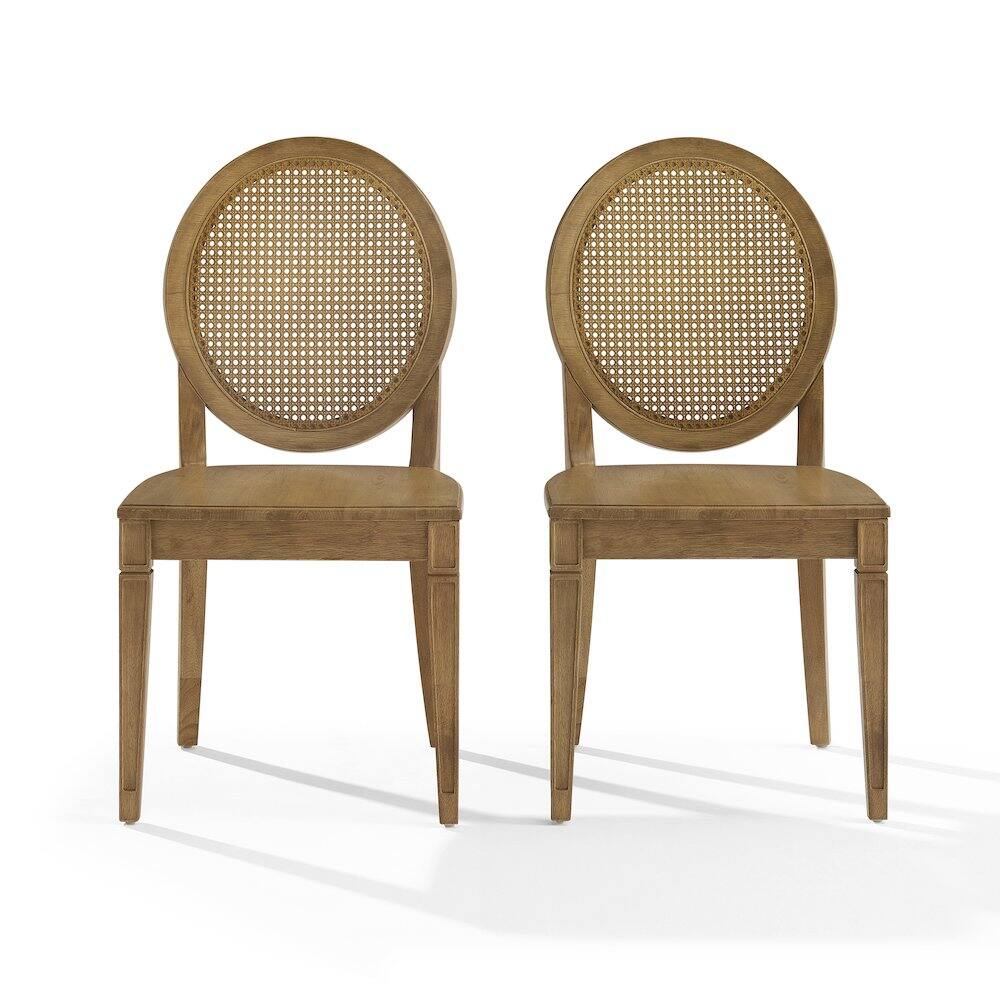 Alt View 1. Crosley Furniture - Katia 2-Piece Cane-Back Dining Chair Set In Driftwood - Brown.