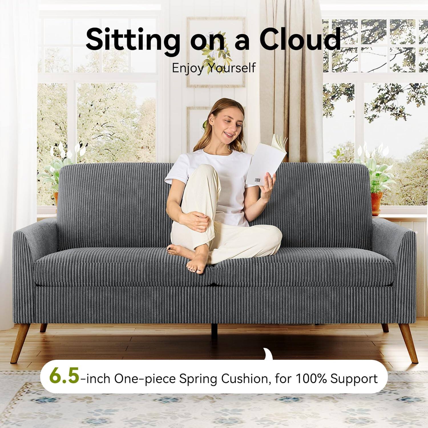 Sitting on a Cloud  
Enjoy Yourself  

6.5-inch One-piece Spring Cushion, for 100% Support