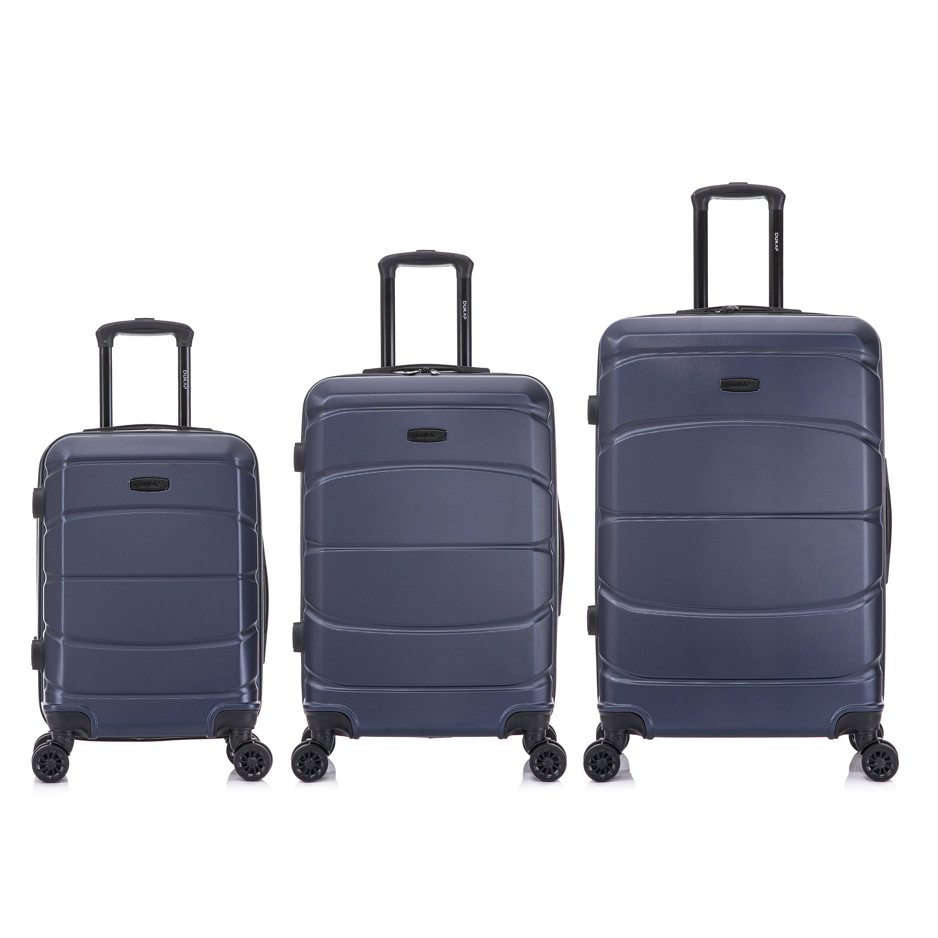 Alt View 4. DUKAP - Sense Lightweight Hardside Spinner 3 Piece Luggage Set  20"/24"/28" - BLUE.