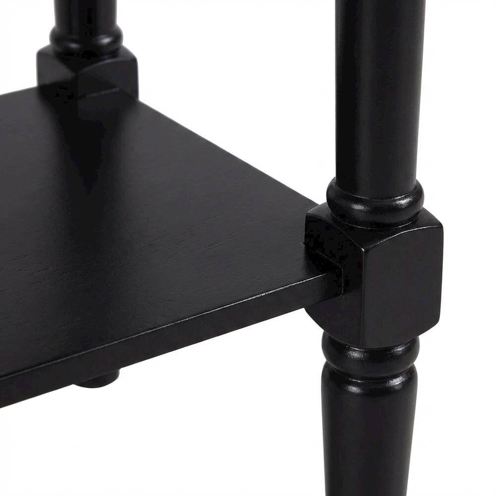 Left. FurniFact - Black Hall Table, Rubberwood and MDF - Black.