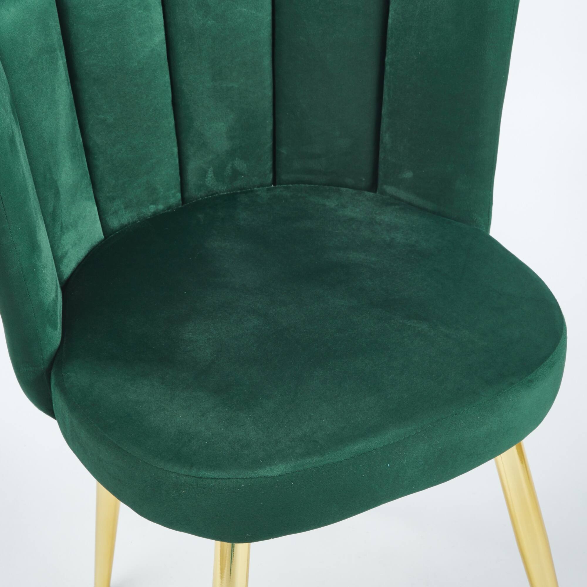 Alt View 5. GOODSILO - Elegant Velvet Dining Chairs Set of 2 with Golden Iron Legs for Modern Living Spaces - Green.