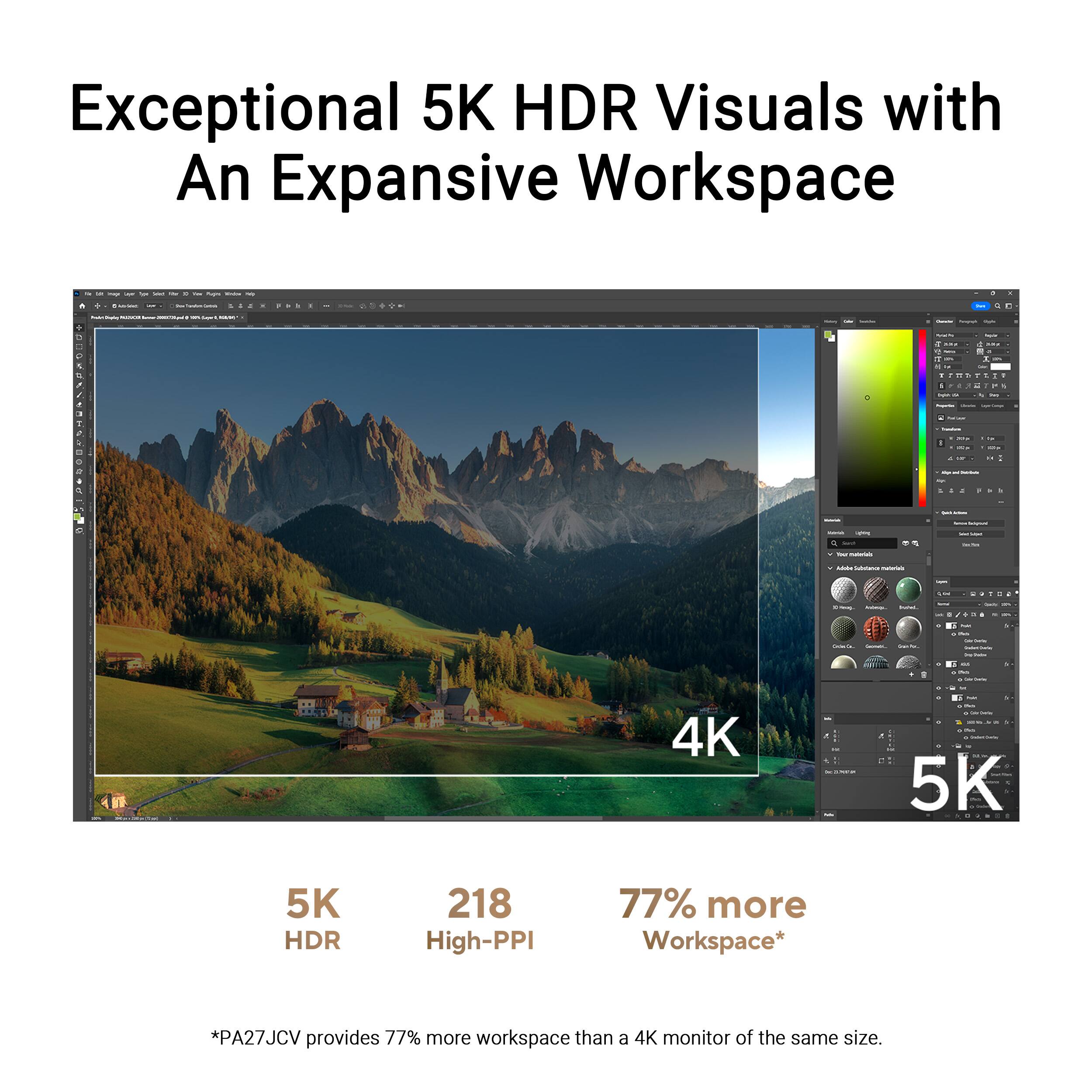 Exceptional 5K HDR Visuals with An Expansive Workspace.