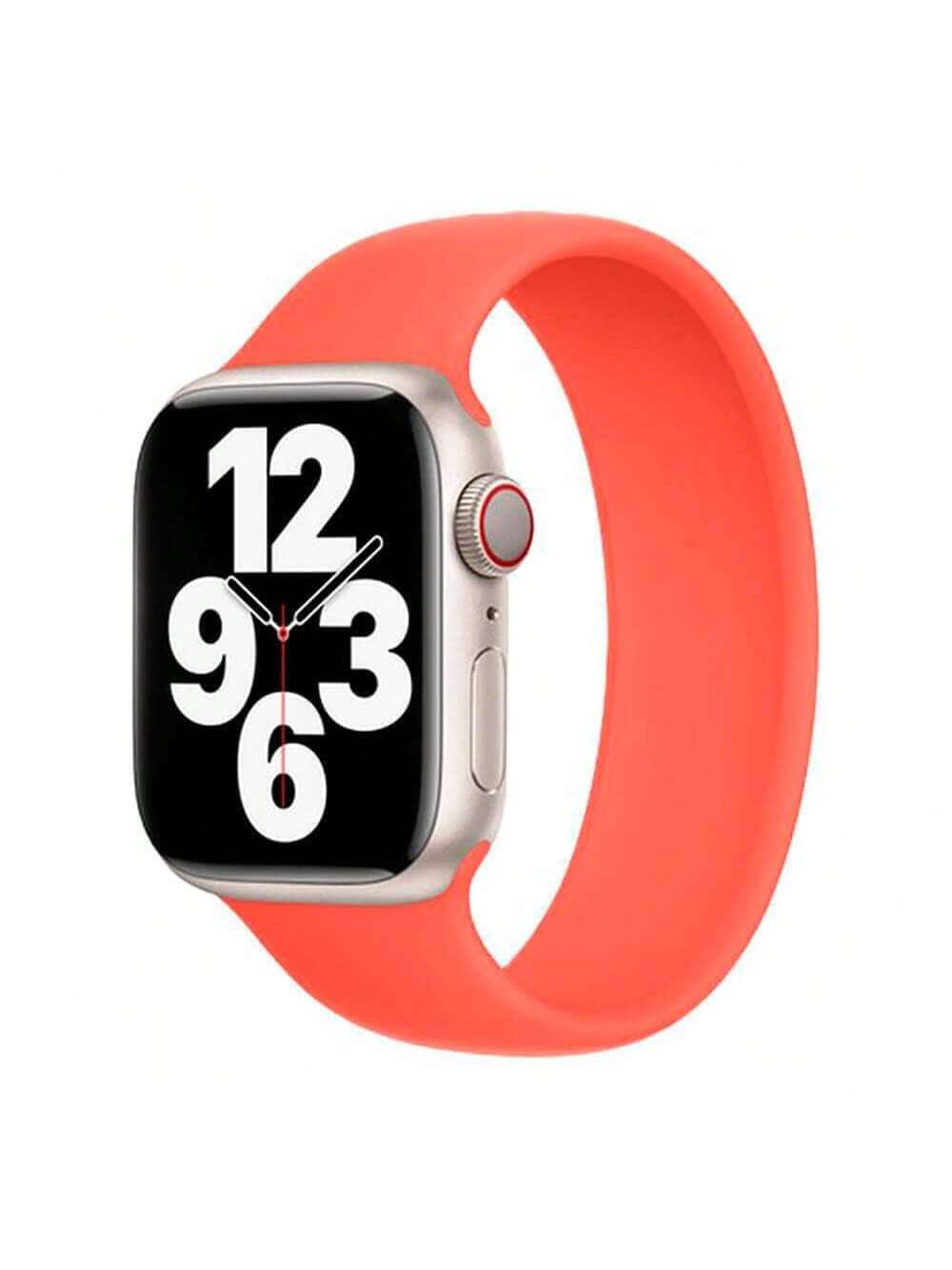 Front. Apple - Watch Solo Loop 45mm - Size 9 - Orange.